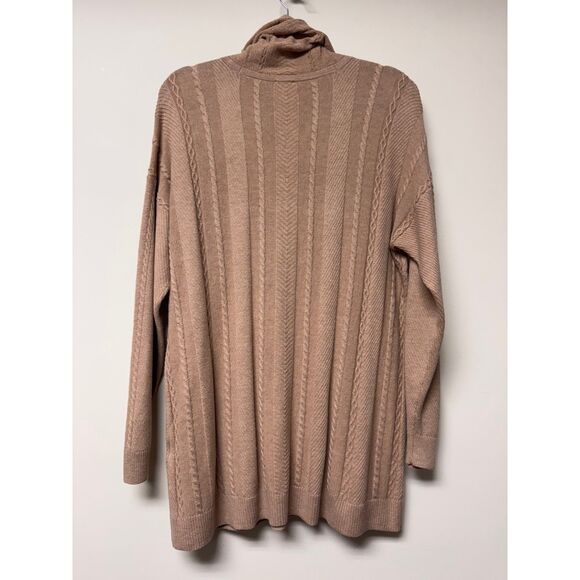 CHICO'S Zenergy Funnel Neck Cable Knit Cashmere/Cotton Blend Sweater, Sz L - Picture 5 of 8